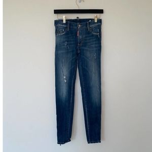 DSQUARED2 Jeans Skinny Ankle Zip Distressed Size Italy 36 (XS/S)